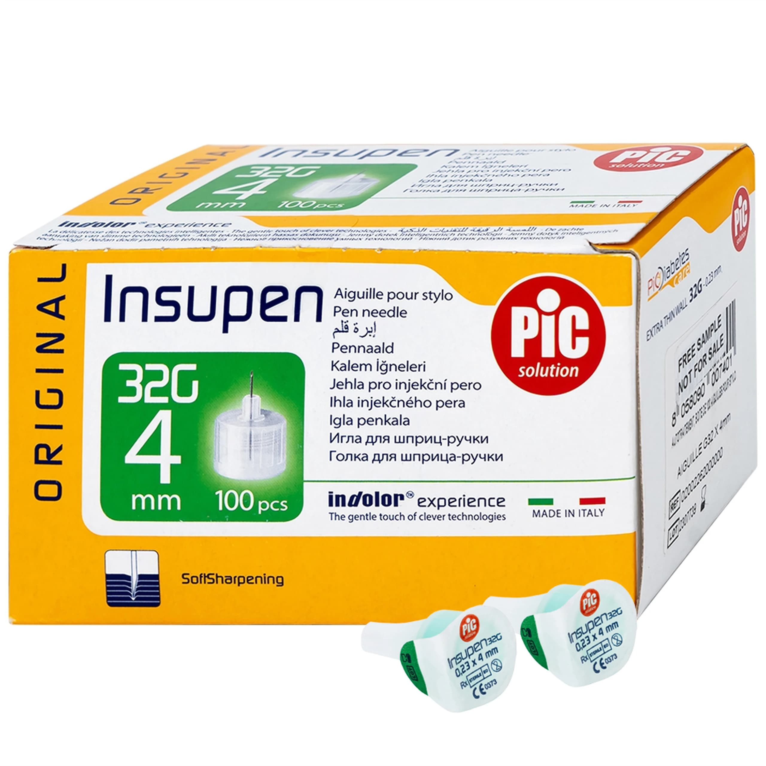 Đầu kim tiêm tiểu đường PIC Insupen Original 32G×4mm (100 cái)